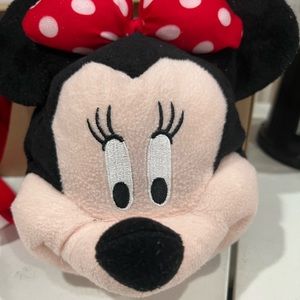 DISNEY PARKS PLUSH MINNIE MOUSE HEAD SHOULDER PURSE HANDBAG.